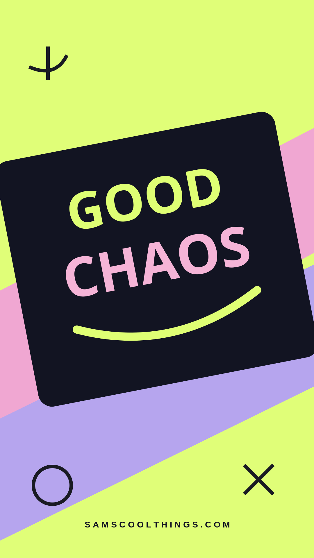 Acid-green and pink typography wallpaper: Good Chaos